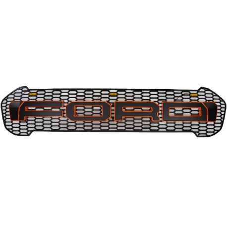 ABS Grill ''FORD'' Schwarz/Rot LED Ford Ranger 15-18