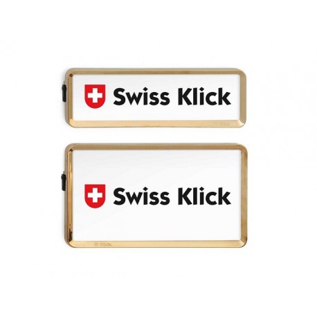 Swissklick Nummernschildhalter Hochformat Gold