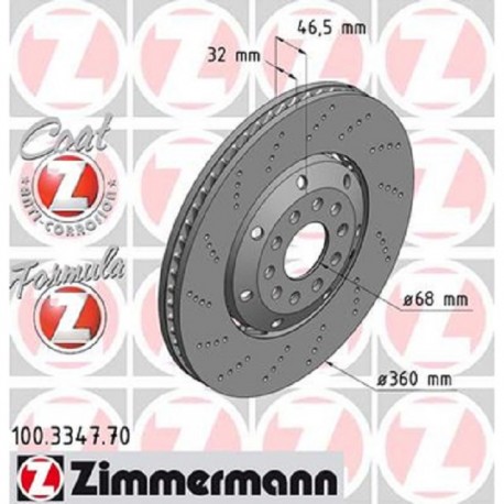 Zimmerman Gebohrte Bremsscheiben Hinten 310x22mm Für Volkswagen Golf 5 R32