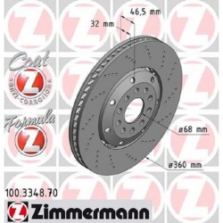 Zimmermann Sportbremsscheiben gelocht Audi RS4 B5 Vorne inkl. CH-Genehmigung 2