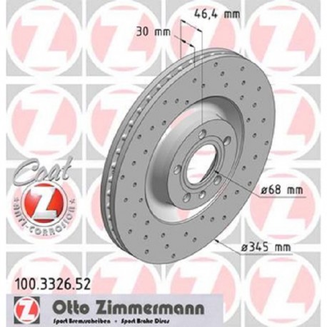 Zimmermann Sportbremsscheiben gelocht Audi S4 B7 VA Vorne inkl. CH-Genehmigung