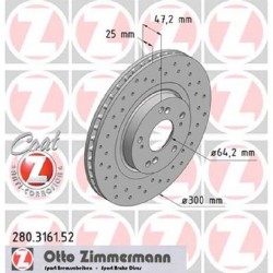 Zimmermann Sportbremsscheiben gelocht Honda Civic Type R EP3 VA