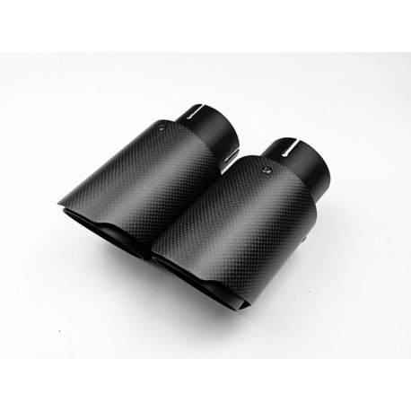 Carbon Endrohr Auspuffblende Edelstahl Schwarz
