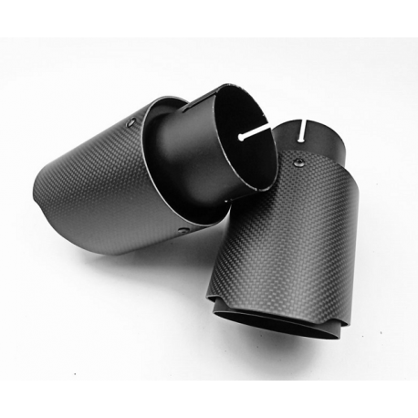 Carbon Endrohr Auspuffblende Edelstahl Schwarz