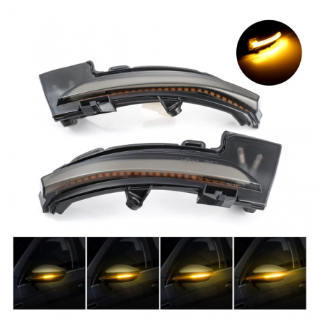 Sequentielle/Dynamische Spiegel-Seitenblinker Schwarz Skoda Octavia 13-19