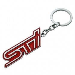 Subaru STI Schlüsselanhänger Rot/Chrom