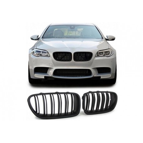 BMW 5er Limo 2010-2017 Schwarz matt M5 Look Sportgrill Nieren Set