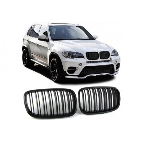 BMW X5 2006-2013 Schwarz matt Doppelspeiche Sportgrill Nieren Set