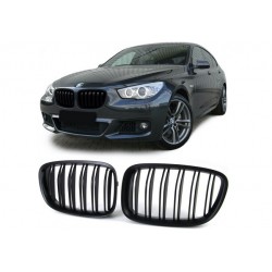 BMW 5er Gran Tourismo 2009-2017 Schwarz matt Doppelspeiche Sportgrill Nieren Set