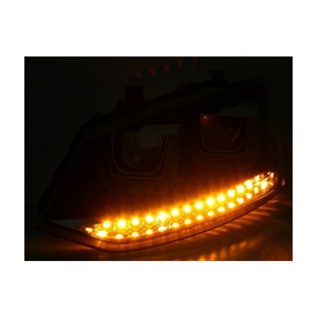 LED Angel Eyes Scheinwerfer Schwarz VW Polo 6C