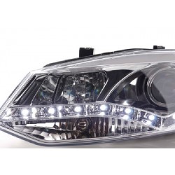 LED Scheinwerfer Chrom VW Polo 6R 2