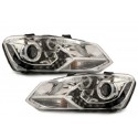 LED Scheinwerfer Chrom VW Polo 6R