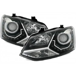 LED Scheinwerfer Schwarz VW Polo 6R 2