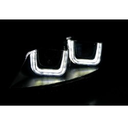 LED Angel Eyes Scheinwerfer Schwarz VW Polo 6R 2