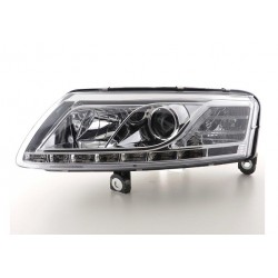LED Tagfahrlicht Scheinwerfer Chrom Audi A6 4F 2