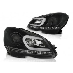 LED Dayline Scheinwerfer Schwarz  Mercedes C-Klasse Facelift