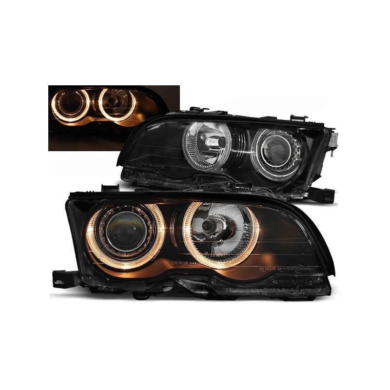 Angel Eyes Scheinwerfer Schwarz BMW E46 inkl. E-Prüfzeichen