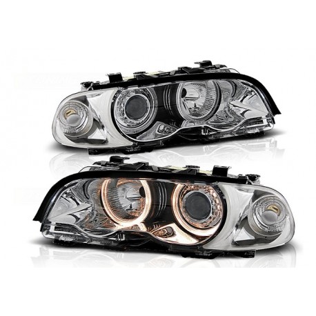 DEPO Angel Eyes Scheinwerfer Chrom BMW E46 inkl. E-Prüfzeichen