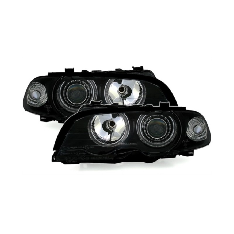 DEPO Angel Eyes Scheinwerfer Schwarz BMW E46 inkl. E-Prüfzeichen