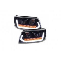 LED DRL Dynamic Scheinwerfer schwarz VW T5 03-09 2