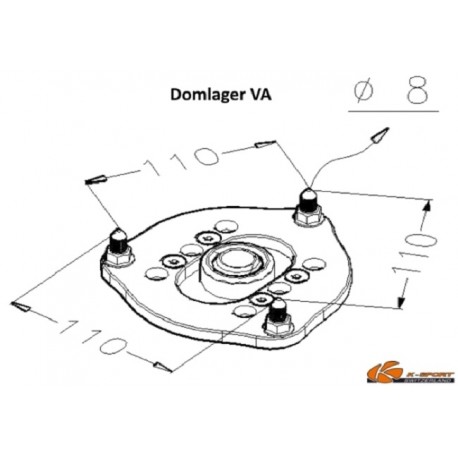 K-Sport Gewindefahrwerk Street Seat Ibiza 6L Cordoba 6L 02-08 VA Domlager 110mm