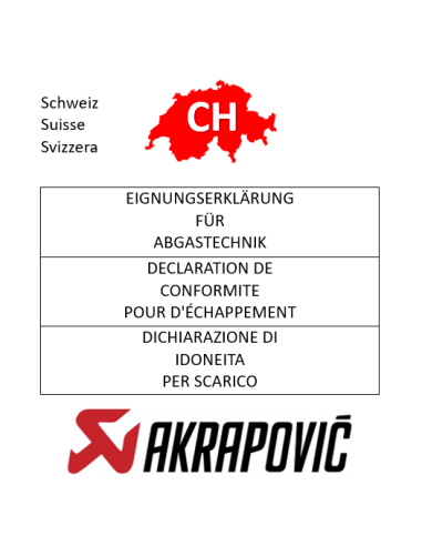 Akrapovic Auspuff-Anlagen CH-Gutachten