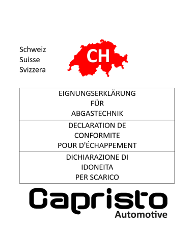 Capristo Auspuff-Anlagen CH-Gutachten