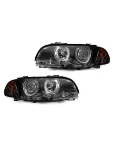 Xenon Angel Eyes Scheinwerfer Schwarz BMW E46 2