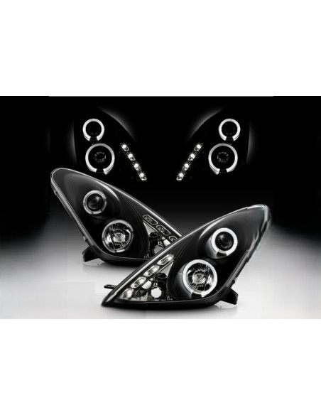 Scheinwerfer Angel Eyes Schwarz Toyota Celica T23 Jg. 2000- 2005