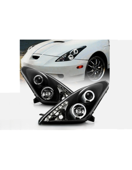 Scheinwerfer Angel Eyes Schwarz Toyota Celica T23 Jg. 2000- 2005