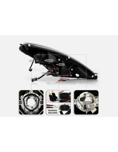 Scheinwerfer Angel Eyes Schwarz Toyota Celica T23 Jg. 2000- 2005