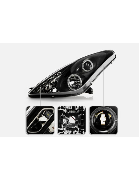 Scheinwerfer Angel Eyes Schwarz Toyota Celica T23 Jg. 2000- 2005