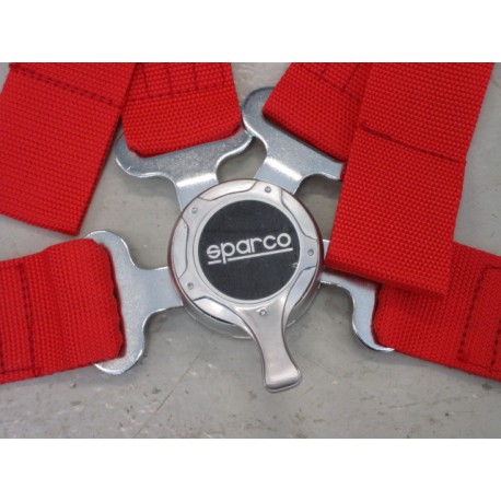 SPARCO 4 Punkt Gurt Schnellverschluss 2 Zoll rot