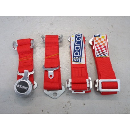 SPARCO 4 Punkt Gurt Schnellverschluss 2 Zoll rot