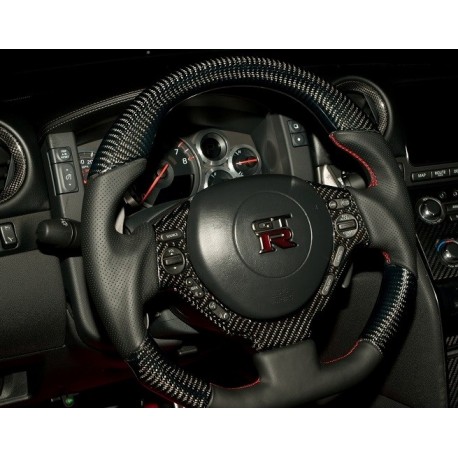 Qiilu 3pcs Lenkradverkleidung Carbon Innenknopfabdeckung Fit für für Nissan GTR R35 08-16 Y2z300 