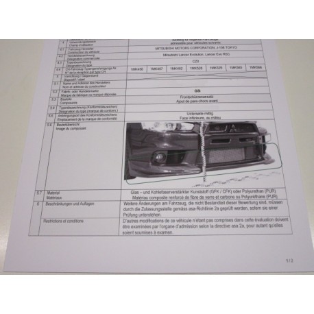 Carbon Spoilerlippe H2 Mitsubishi EVO 10