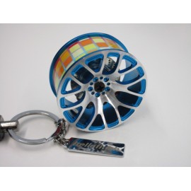 Schlüsselanhänger Felge Blau Stickerbomb