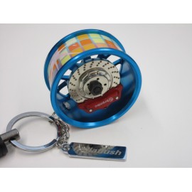 Schlüsselanhänger Felge Blau Stickerbomb 2