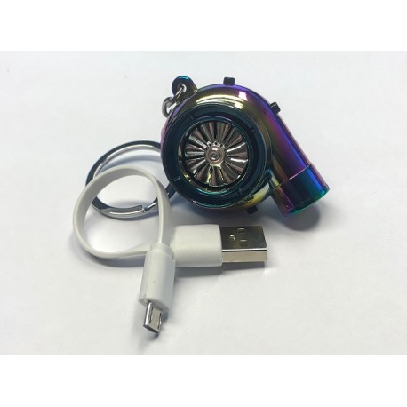 Trubo Schlüsselanhänger mit Sound und Feuerzeug Neonchrom